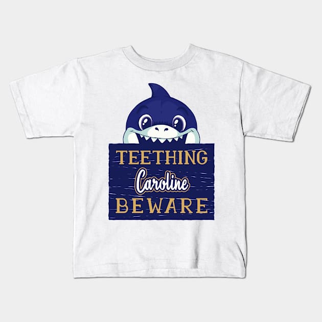 Caroline - Funny Kids Shark - Personalized Gift Idea - Bambini Kids T-Shirt by Bambini